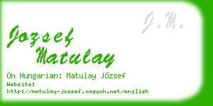 jozsef matulay business card