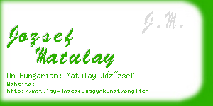 jozsef matulay business card